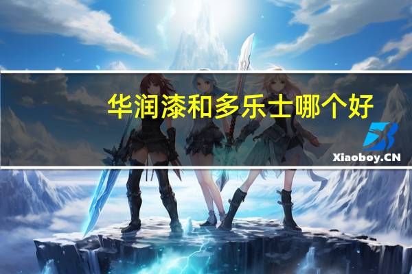 华润漆和多乐士哪个好