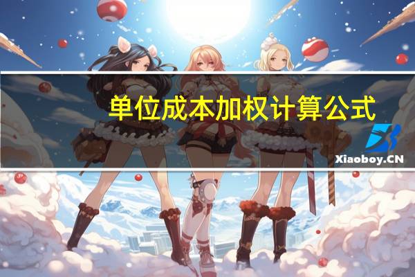 单位成本加权计算公式