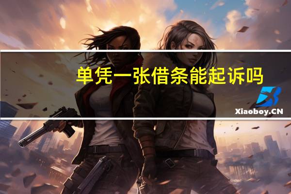 单凭一张借条能起诉吗
