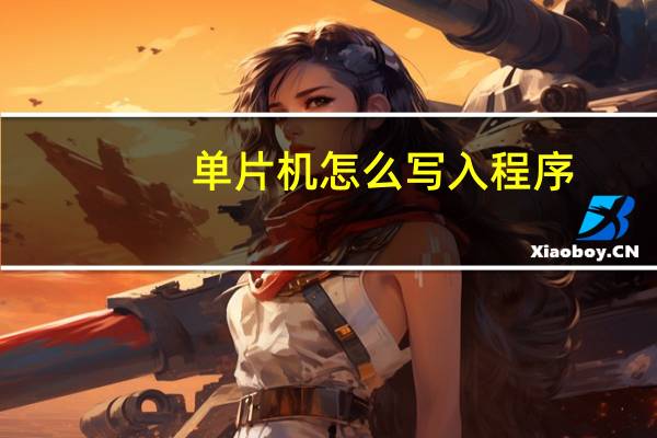 单片机怎么写入程序