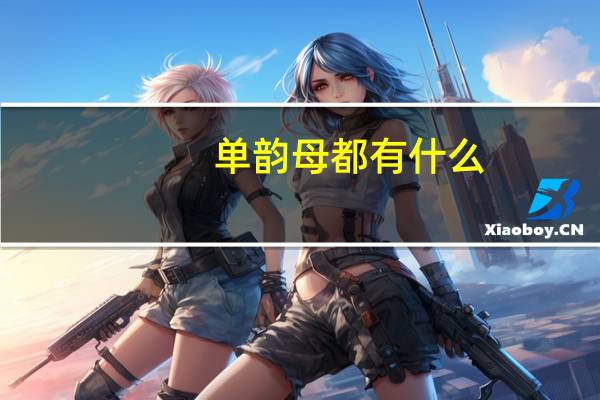 单韵母都有什么