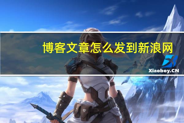 博客文章怎么发到新浪网