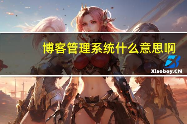 博客管理系统什么意思啊
