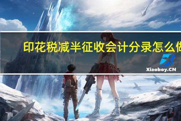 印花税减半征收会计分录怎么做