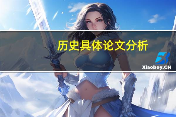 历史具体论文分析