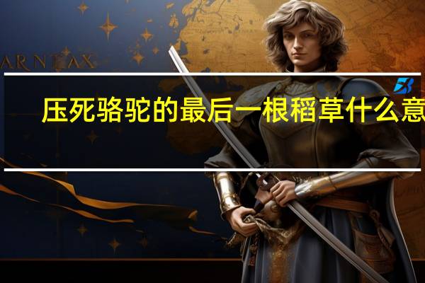 压死骆驼的最后一根稻草什么意思