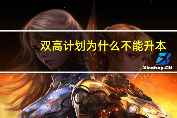 双高计划为什么不能升本