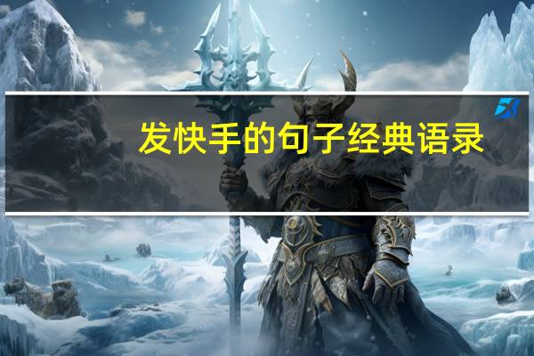 发快手的句子经典语录