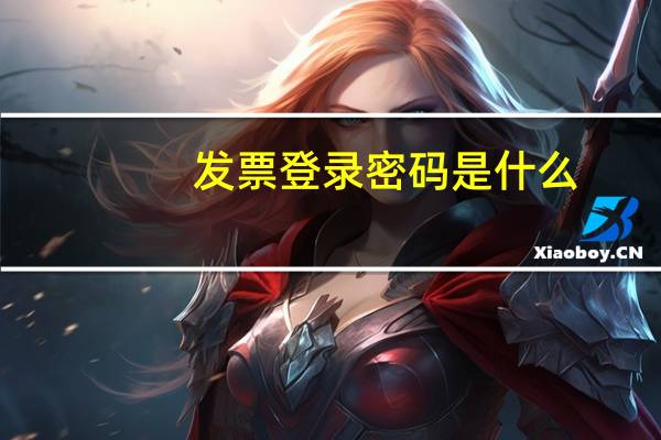 发票登录密码是什么