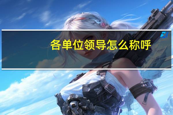 各单位领导怎么称呼