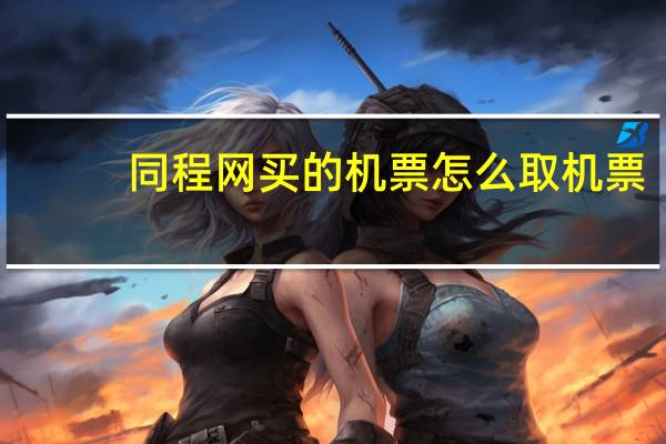 同程网买的机票怎么取机票