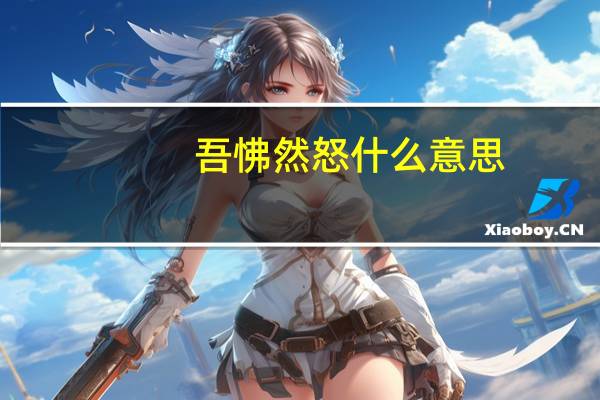 吾怫然怒什么意思