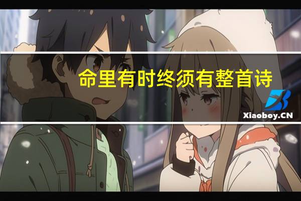 命里有时终须有整首诗