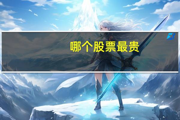 哪个股票最贵