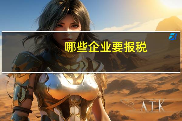 哪些企业要报税