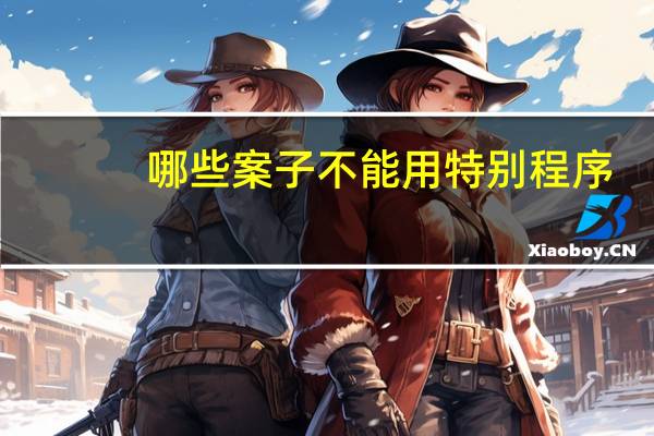 哪些案子不能用特别程序