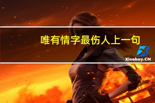 唯有情字最伤人上一句