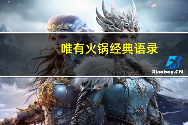 唯有火锅经典语录