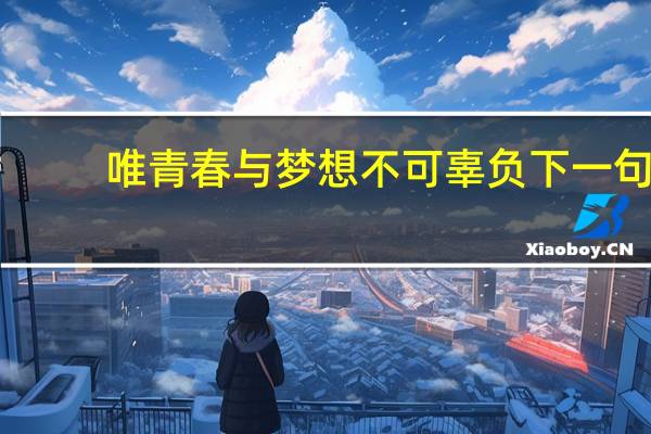 唯青春与梦想不可辜负下一句