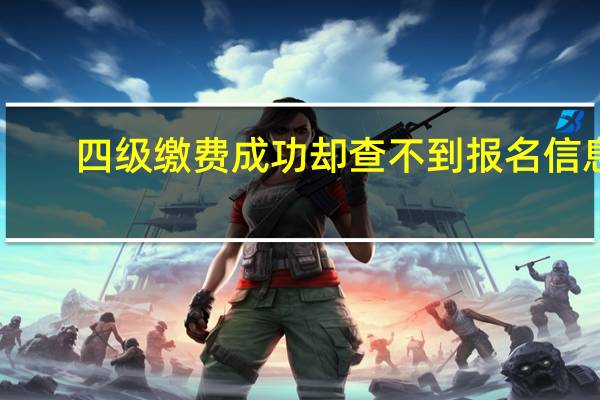 四级缴费成功却查不到报名信息