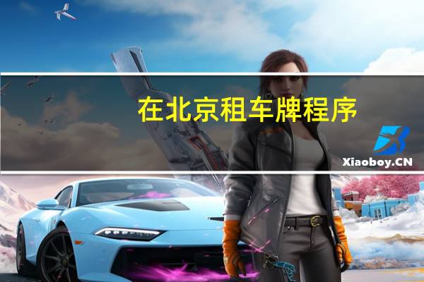 在北京租车牌程序