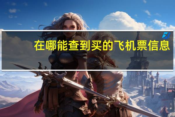 在哪能查到买的飞机票信息