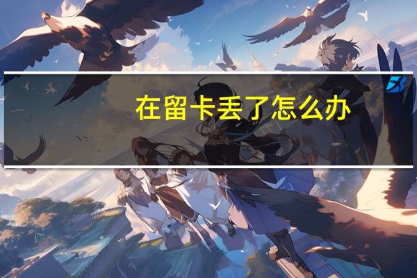 在留卡丢了怎么办