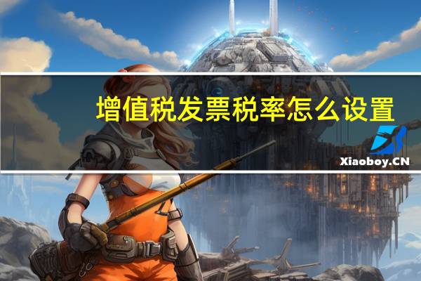 增值税发票税率怎么设置