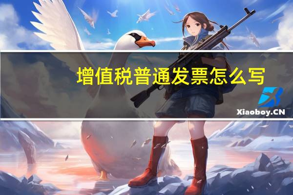 增值税普通发票怎么写