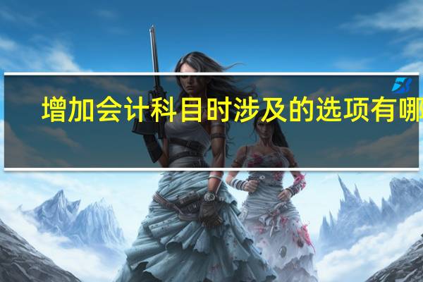 增加会计科目时涉及的选项有哪些