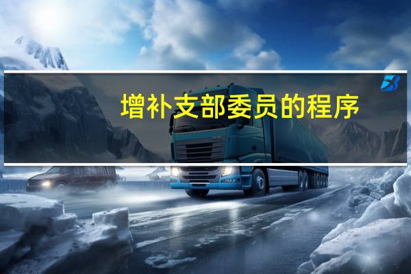增补支部委员的程序