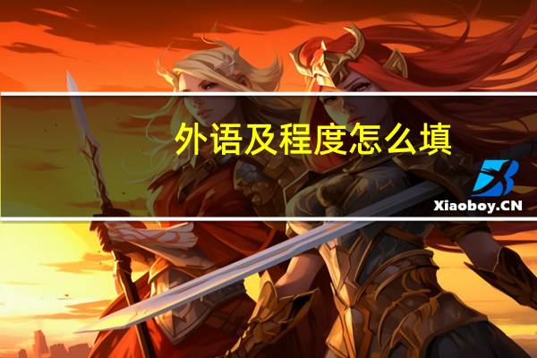 外语及程度怎么填