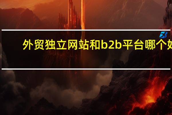 外贸独立网站和b2b平台哪个好