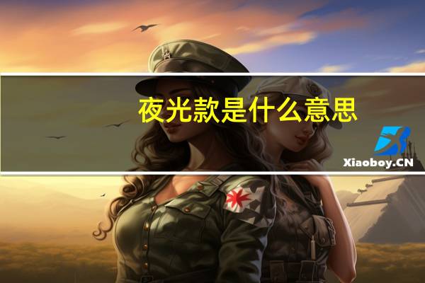夜光款是什么意思