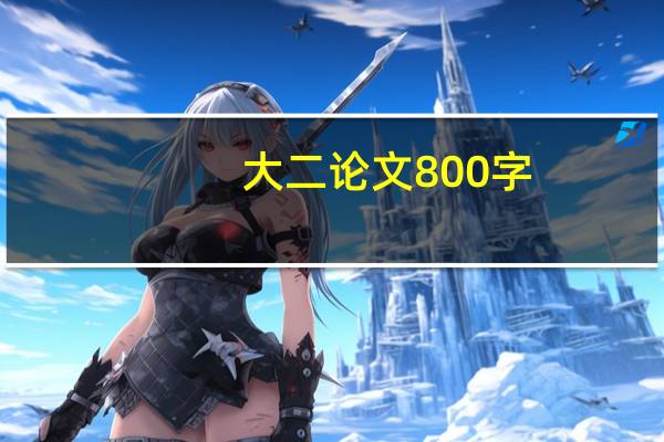 大二论文800字