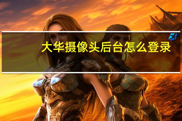 大华摄像头后台怎么登录