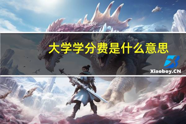 大学学分费是什么意思