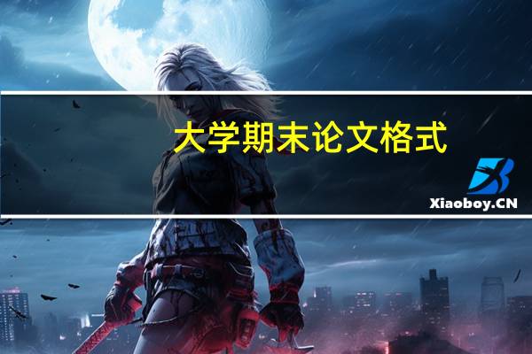 大学期末论文格式