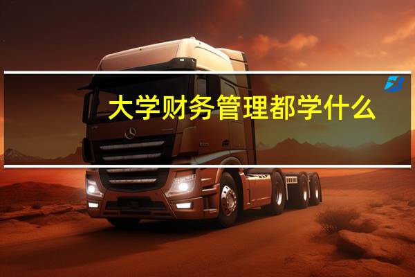 大学财务管理都学什么