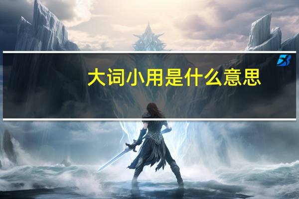 大词小用是什么意思