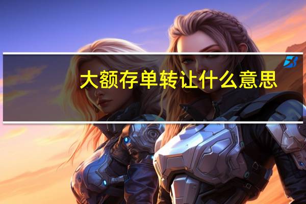 大额存单转让什么意思