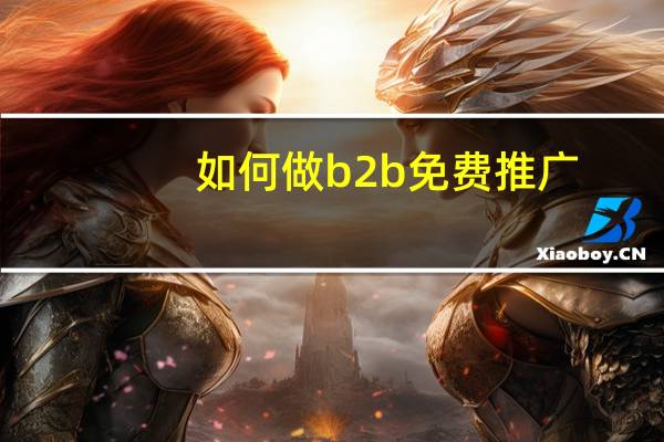 如何做b2b免费推广