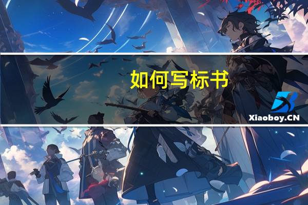 如何写标书