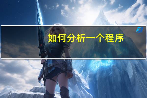 如何分析一个程序