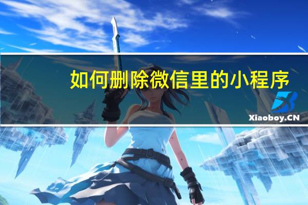 如何删除微信里的小程序