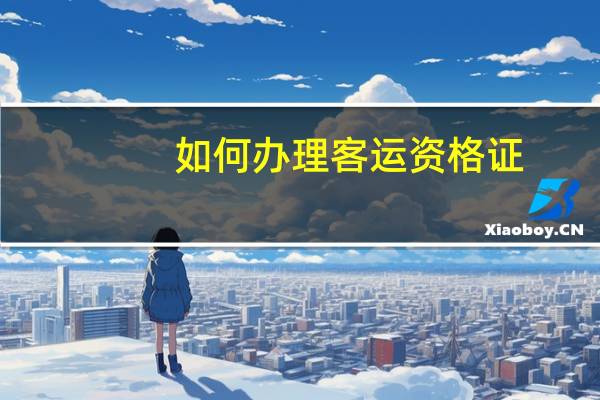 如何办理客运资格证