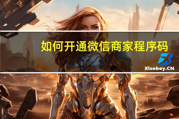 如何开通微信商家程序码