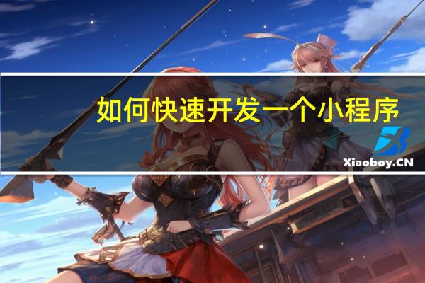 如何快速开发一个小程序