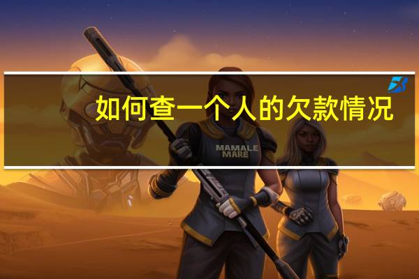 如何查一个人的欠款情况