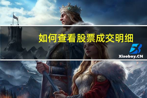如何查看股票成交明细